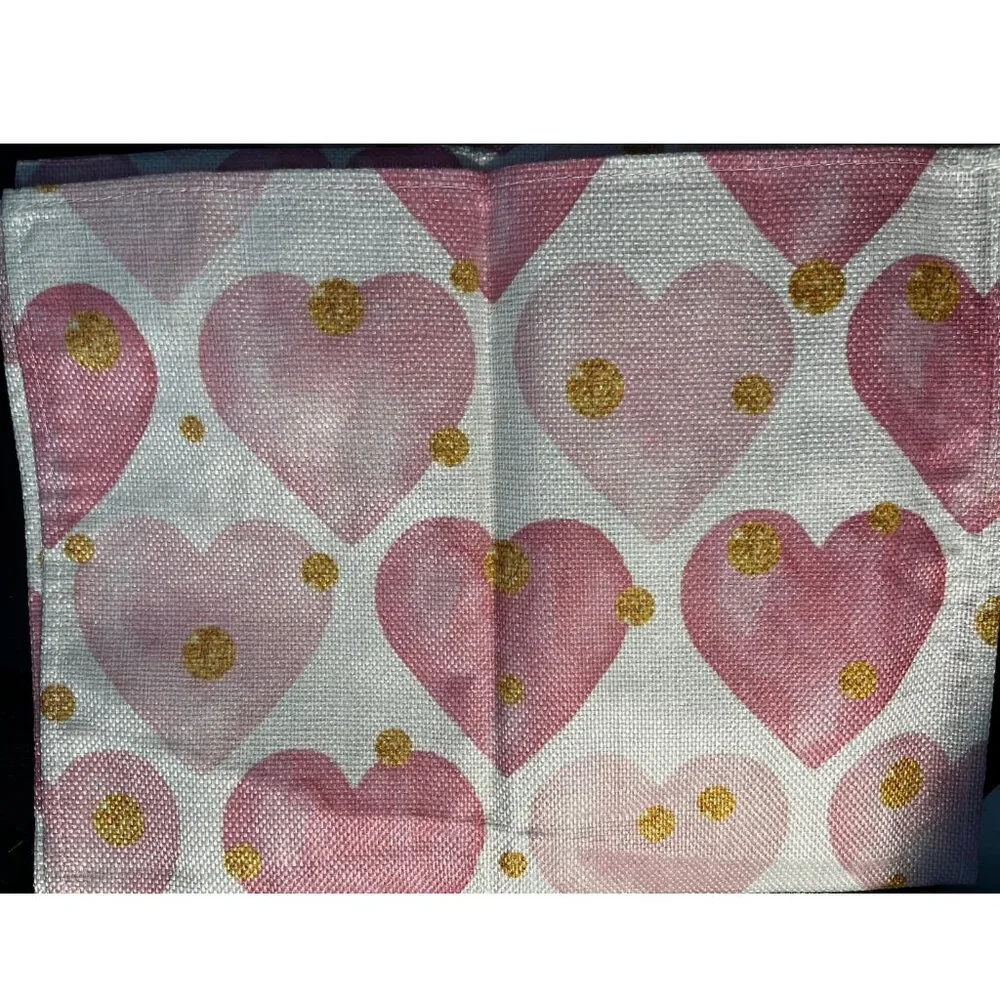 Valentines Day Placemats 8pc Pink Heart Table Decor Wedding Party Decorations